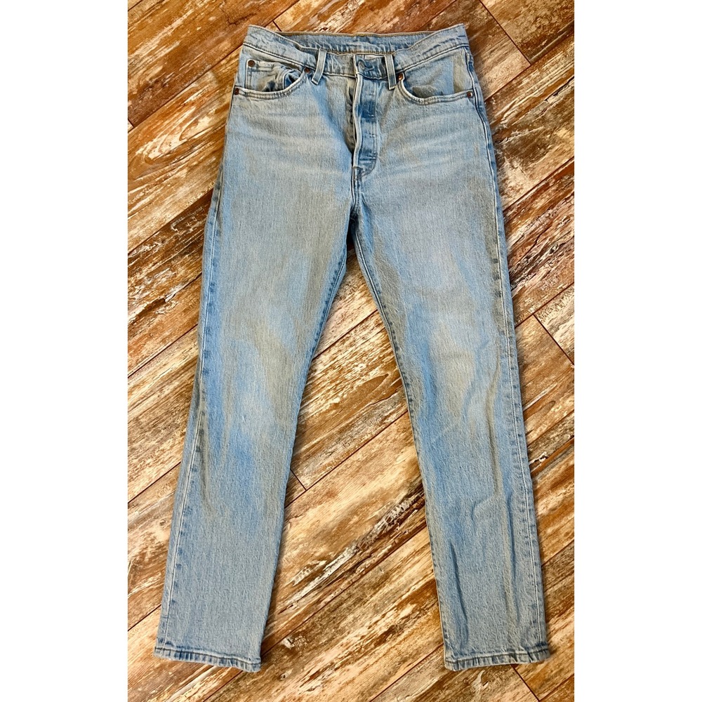 Levis 501 Original Fit Jeans Light Wash Blue Denim Straight Leg W28 501-0193‎